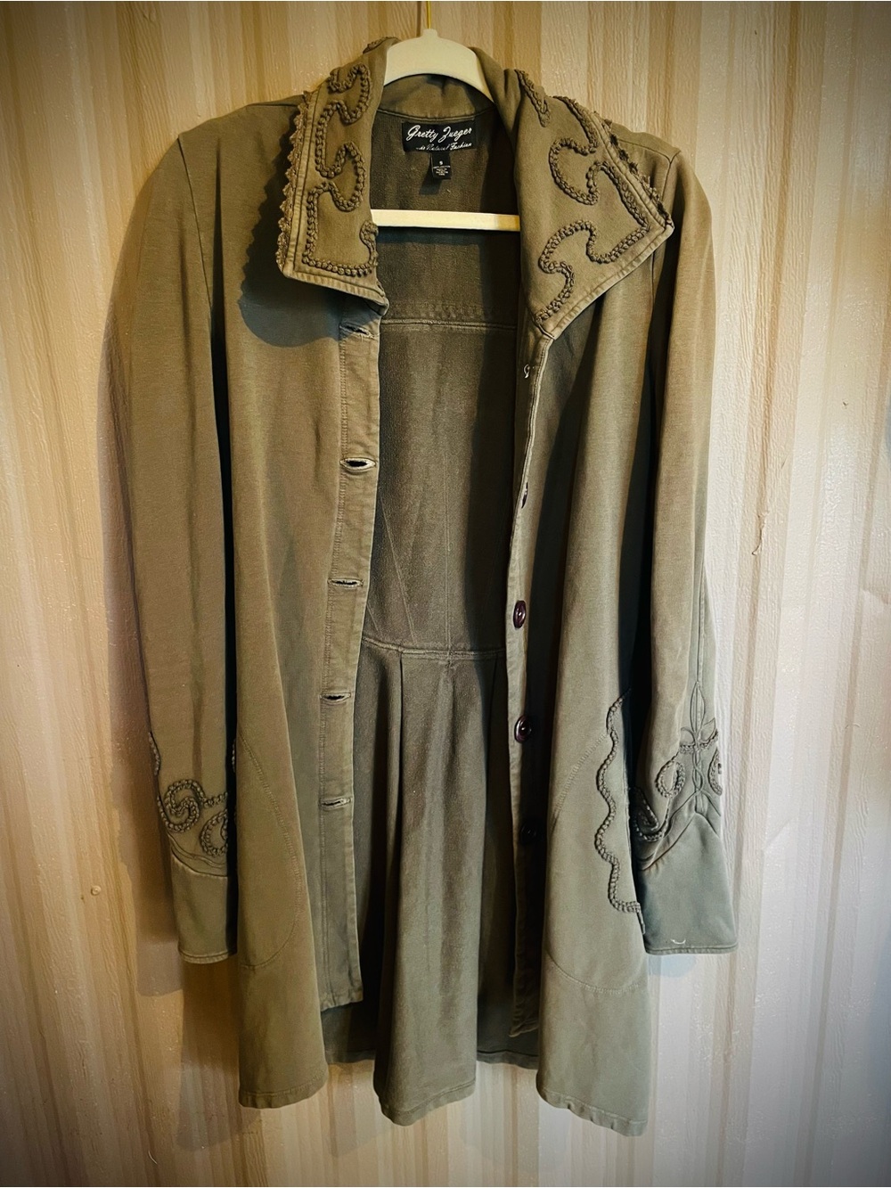 Gretty Zueger Embroidered Longline Jacket Bohemian Western Button Cotton Peru S - Picture 8 of 15
